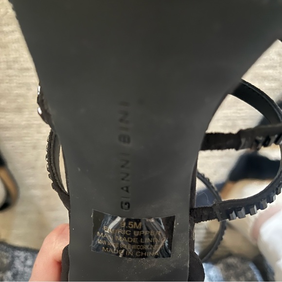 Gianni Binni Platinum Collection Black Evening Stiletto Heels Jewels Size 9.5 - Picture 3 of 5